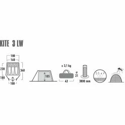 High Peak Kite 3 LW Tent pesto/red -Tunnel Tents Sales Store high peak kite 3 lw tent pesto red 4