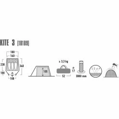 High Peak Kite 3 Tent pesto/red -Tunnel Tents Sales Store high peak kite 3 tent pesto red 3